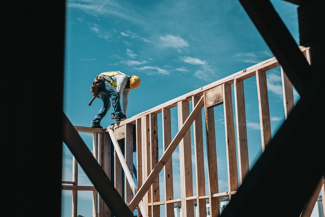 Construction worker on a UK building site