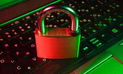 Cybersecurity professional working with a secure computer system
