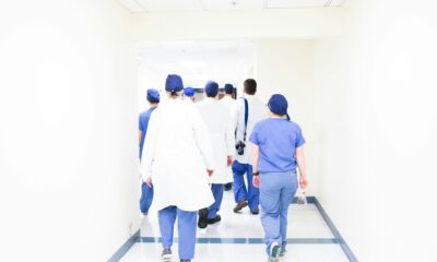 Healthcare professionals working together in a hospital