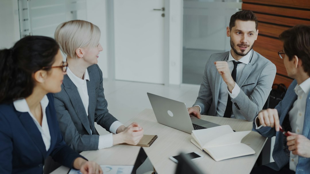 Human resources professionals meeting in a modern office