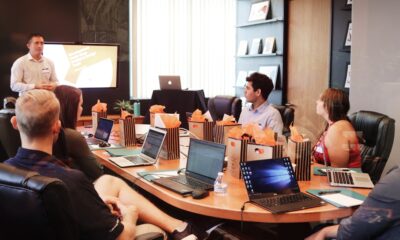 IT project manager leading a team meeting