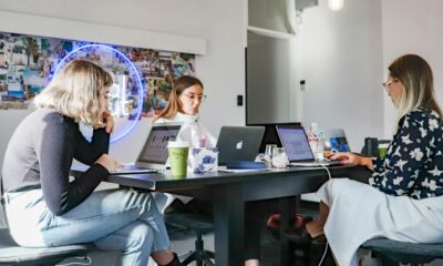 Marketing team working together in an office