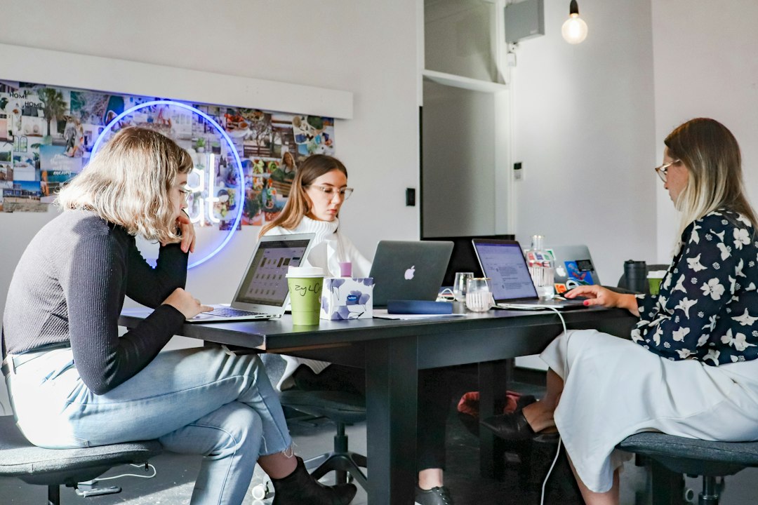 Marketing team working together in an office