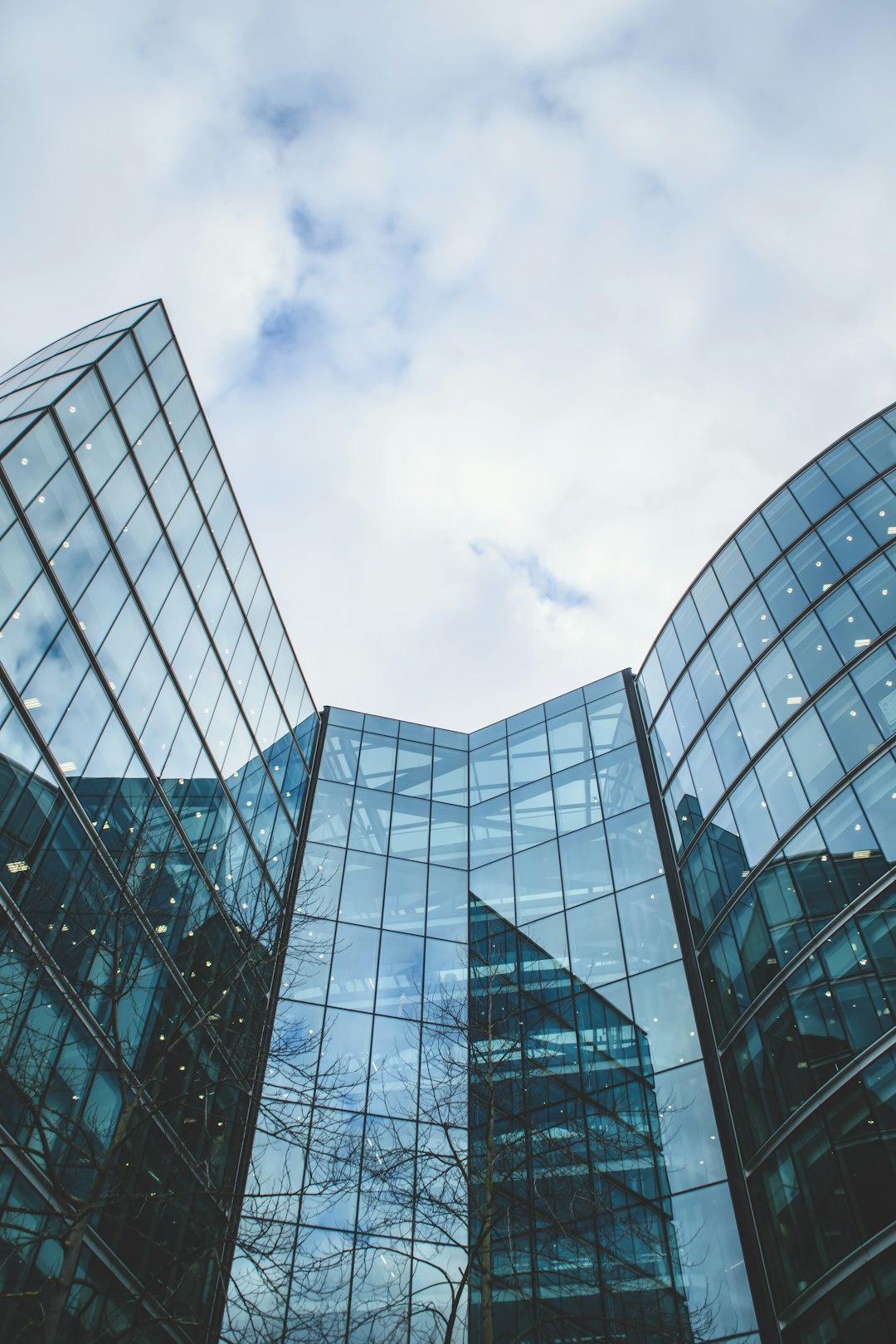 Modern commercial buildings representing a career in property and real estate