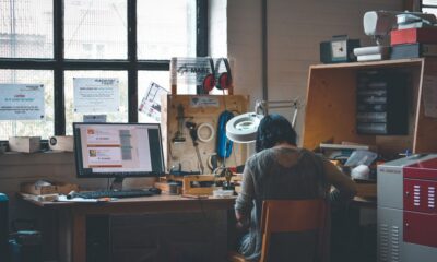 Student working on technology project for a UK internship