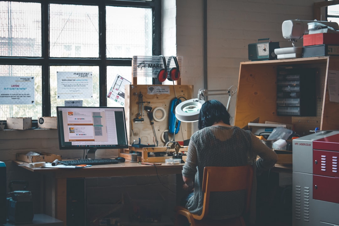 Student working on technology project for a UK internship