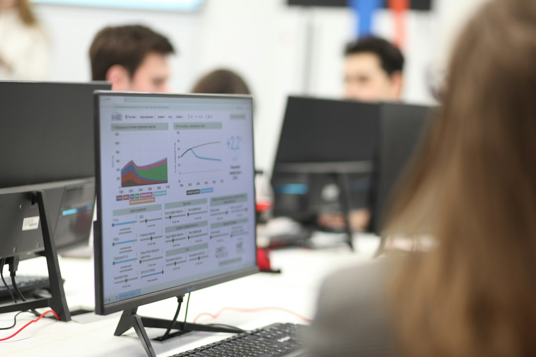 Technology professionals working with data and computers