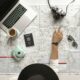 Travel professional planning a journey using a map